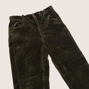 Philippe Adec Paris Velvet Pants Dark Olive Green Women’s Vintage Trousers Small